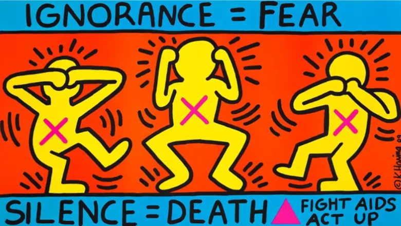 keith haring aids poster