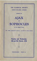 1958 Greek Play programme cover
