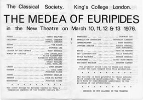 1976 Greek Play cast list
