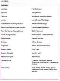 2009 Greek Play cast list