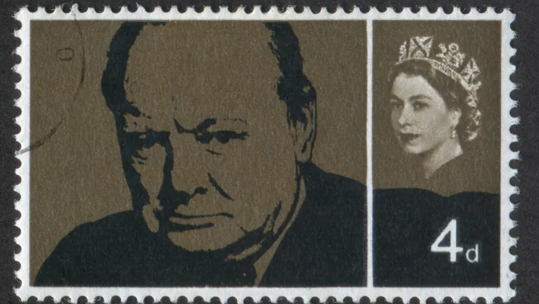 Stamp featuring Winston Churchill 