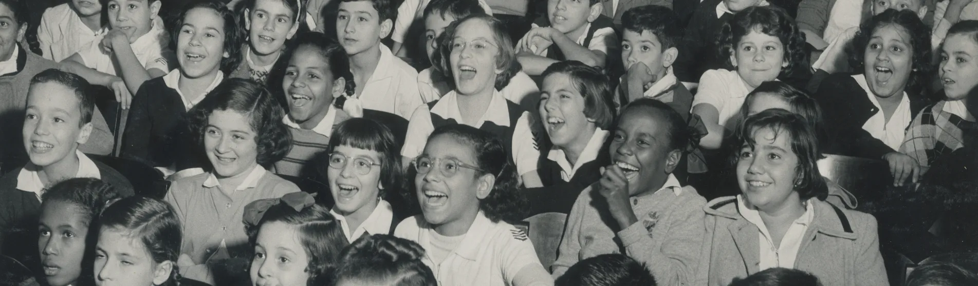 children watching USIS cartoons (alan fisher)