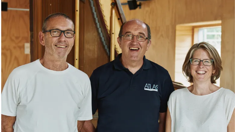 Neil Thomas (Atelier One), Roger Elliott (Atlas Composite Technologies) and Dr Sarah Nicolls