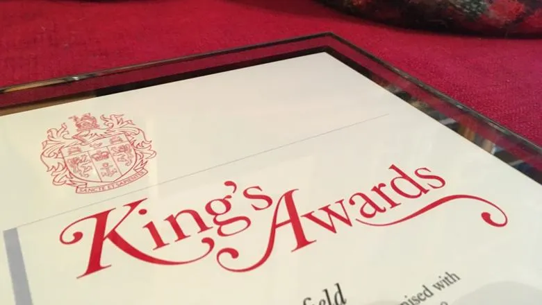 King's Awards certificate