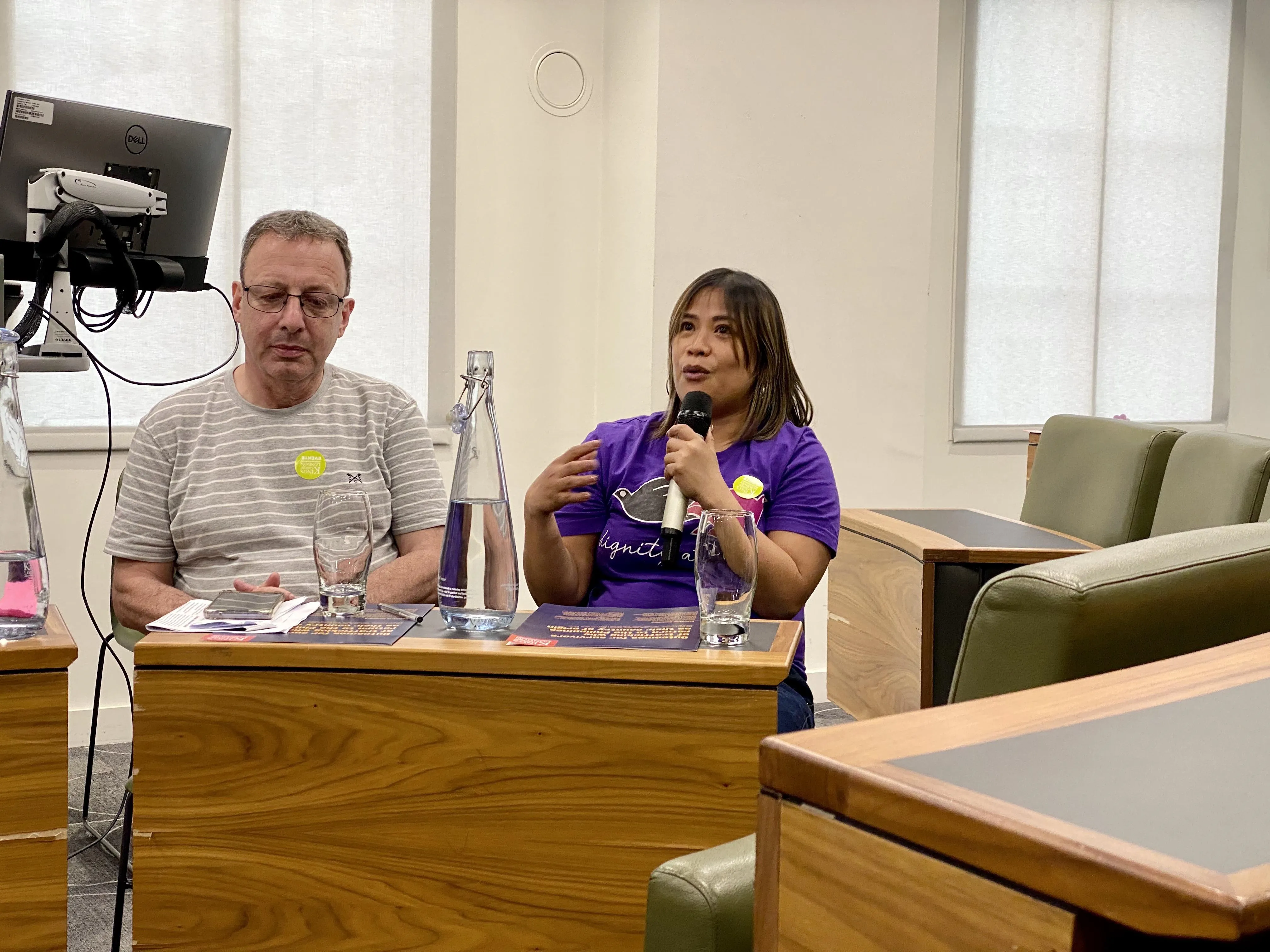 Marigold Balquen, co-researcher, speaking at the report launch