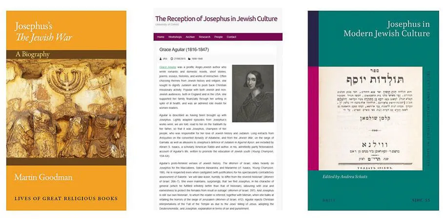 The modern Josephus: book covers and internet page