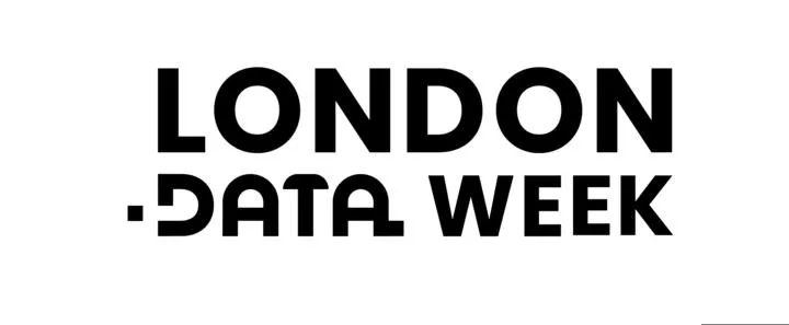 Logo that says London Data Week in black capitalised text on a white background. London is on one line, and Data Week is below it.