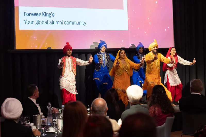 Bhangra dancers on stage