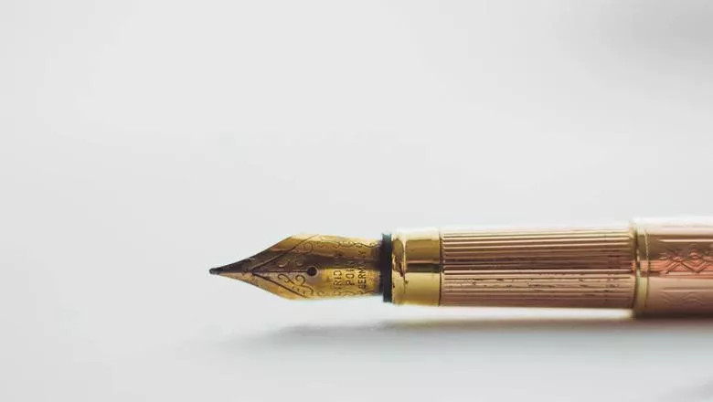 Close up image of a pen.