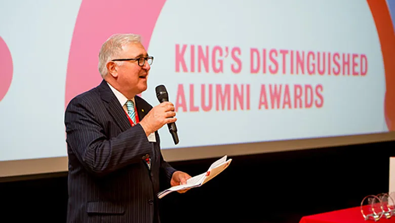 Ed Byrne speaks at the awards ceremony