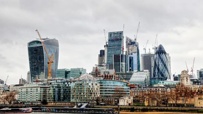 The City of London under construction