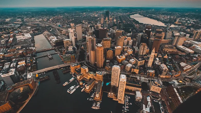 A view of Boston from above.