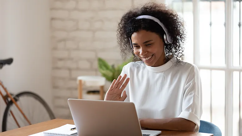 Woman working on her laptop