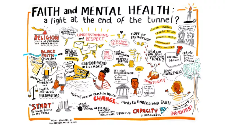 Faith and mental health - a light at the end of the tunnel? illustraton by Federica Ciotti