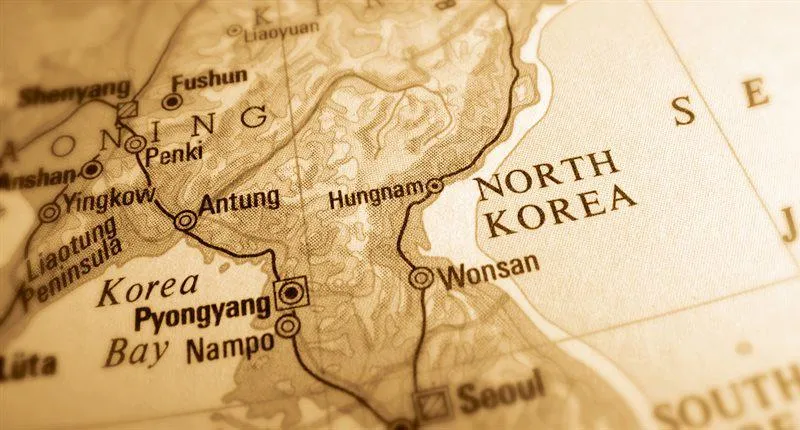 Map North and South Korea