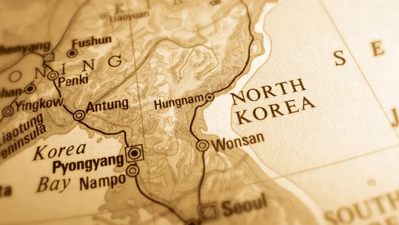 Map North and South Korea