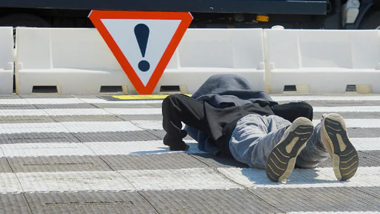 man lying on the ground