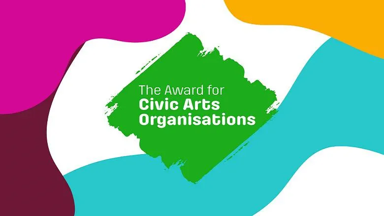 logo for the award for civic arts organisation with different colours