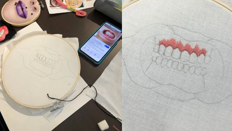 Isabel's dentistry inspired embroidery project