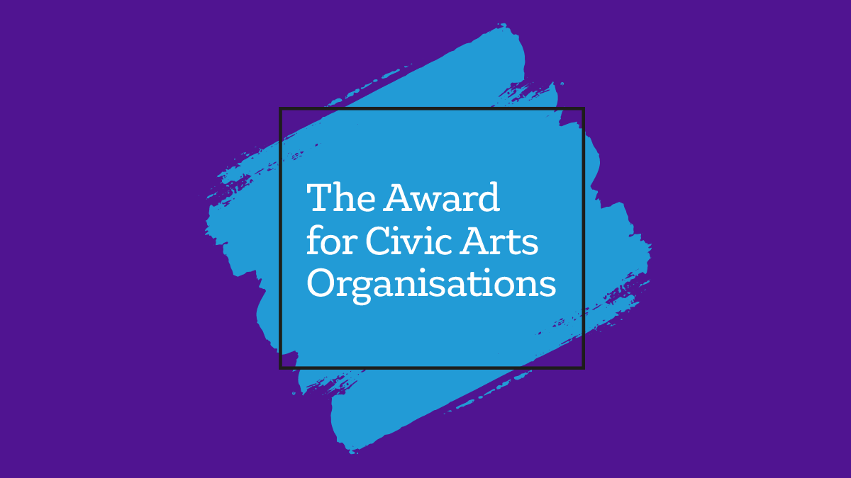 The Award for Civic Arts Organisations logo full colour gif