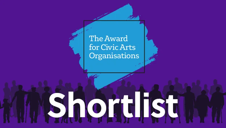 The Award for Civic Arts Organisations Shortlist logo purple
