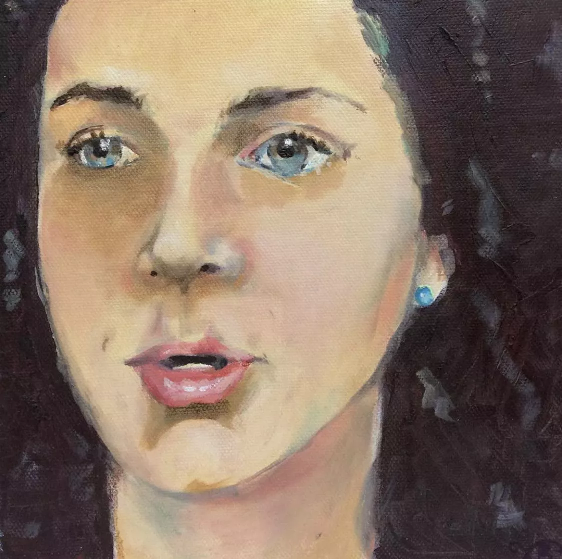 Dr Paola Romero, oil on canvas and part of The Philosophers by Vanessa Brassey