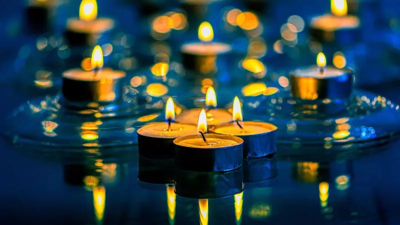 Blue Yellow Candles