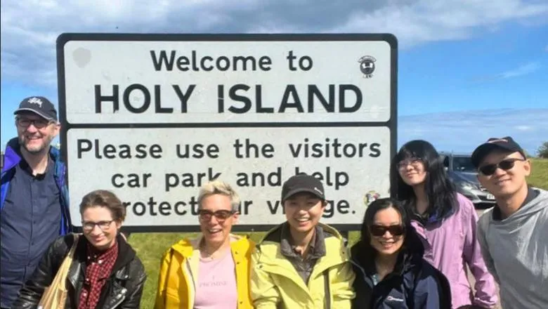 Chaplaincy tour group on the Holy Island of Lindisfarne