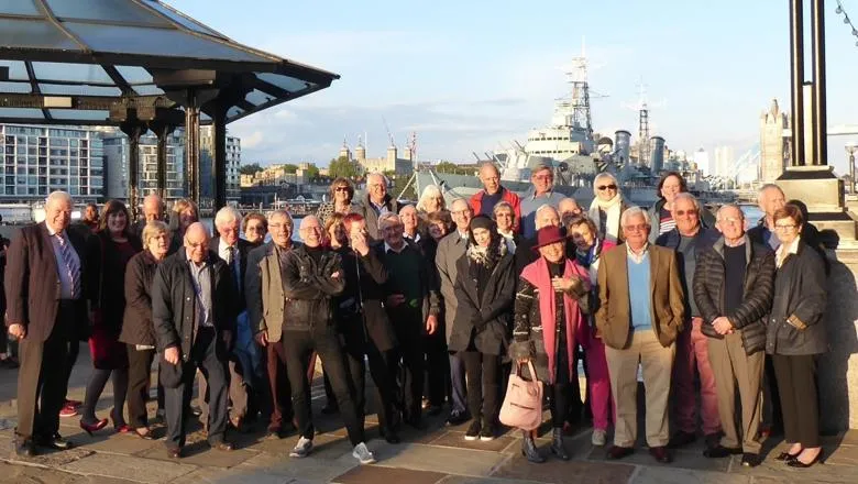 Guy's Hospital 69 Club in front of Hays Galleria with HMS Belfast as a backdrop