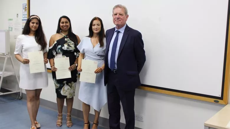 Final year prize winners with Executive Dean Professor Mike Curtis