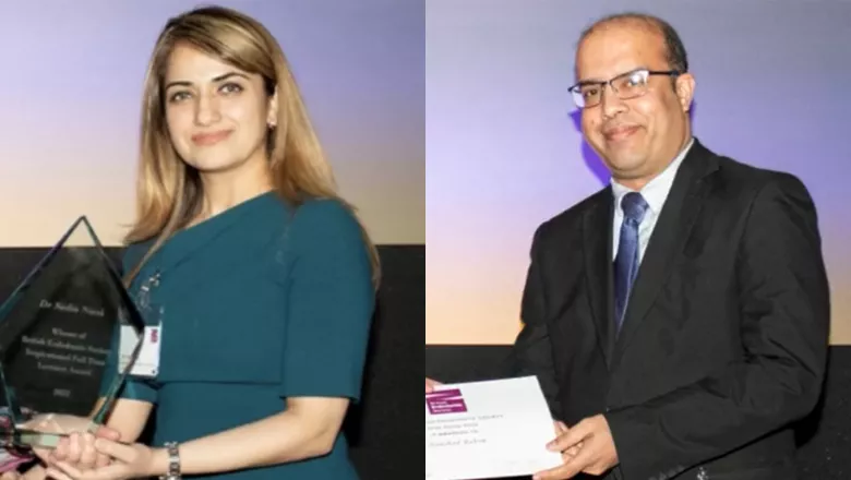 Image of BES Award winners Dr Sadia Niazi and Dr Noushad Rahim