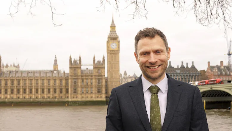 Thomas Day outside Parliament