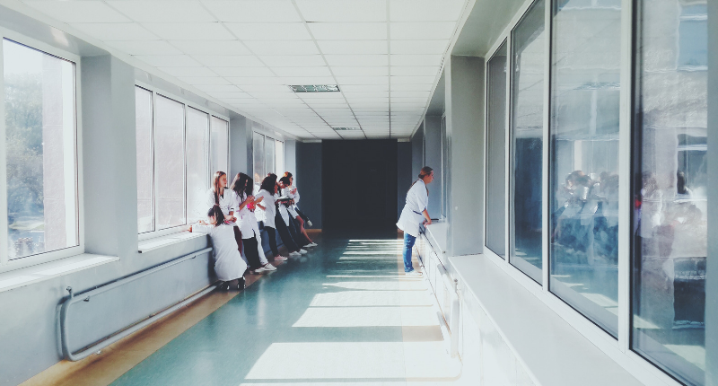 students in a hospital