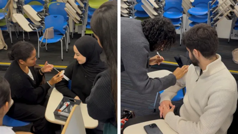 Mpharm students learning to vaccinate