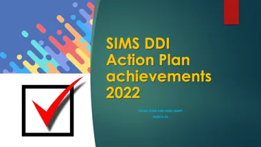 SIMS DDI Action Plan outcomes