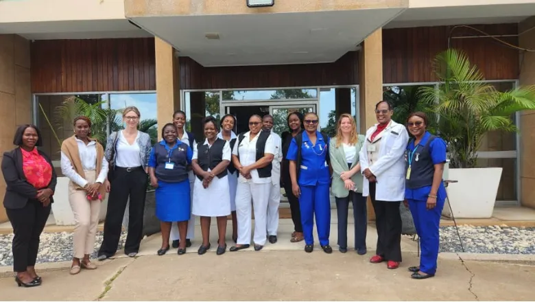 Staff wellbeing project site visit from donors Zambia