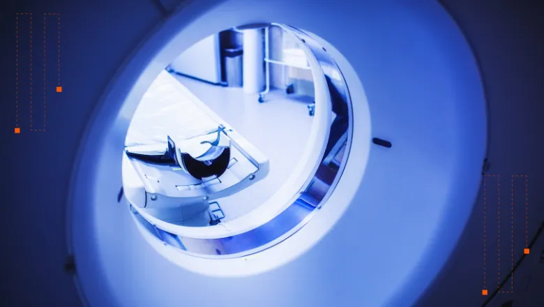 Empty MRI scanner.