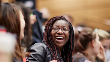 student in lecture hall