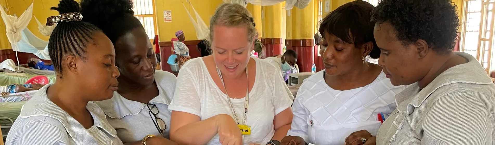 Rachel volunteer and nurses Connaught Hospital Sierra Leone_banner