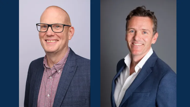 David Wood and Andrew Davies side by side smiling