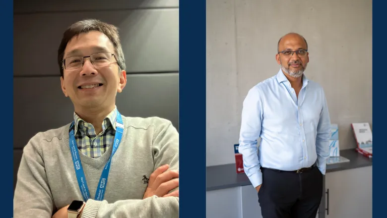 Headshots of Professors Ming Lim and Manish Sinha side by side