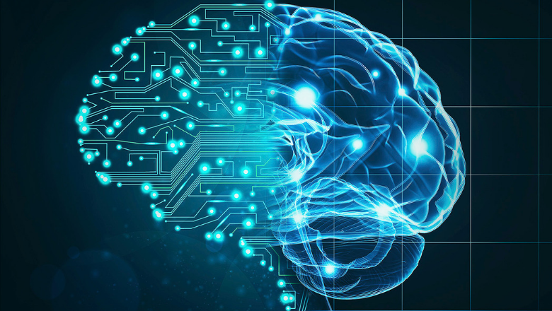 Illustration of artificial intelligence inside a brain