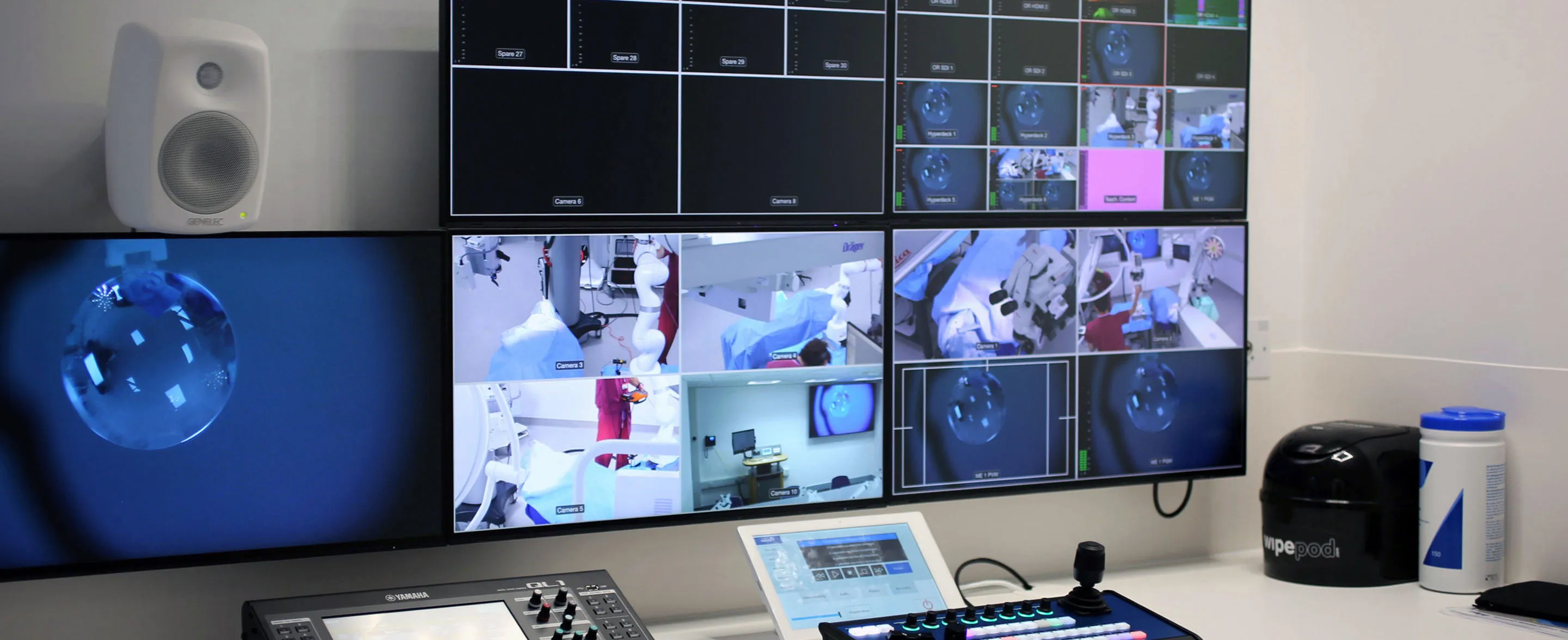 Screens in control room
