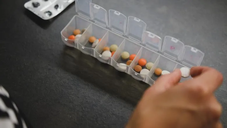 A medicines pill box