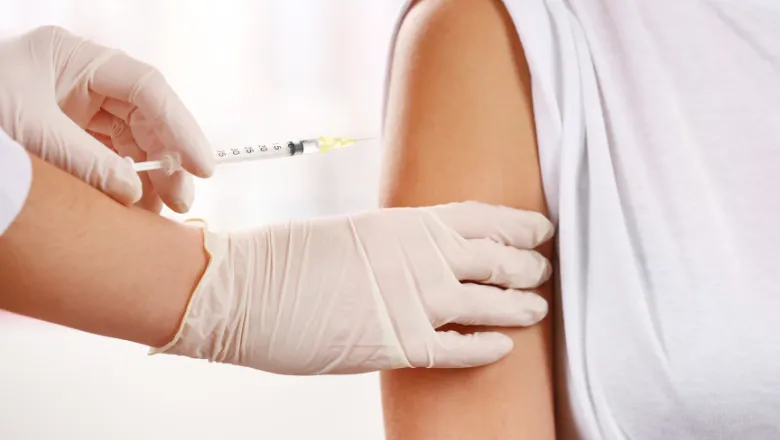 Patient receiving an injection