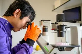 Student in lab