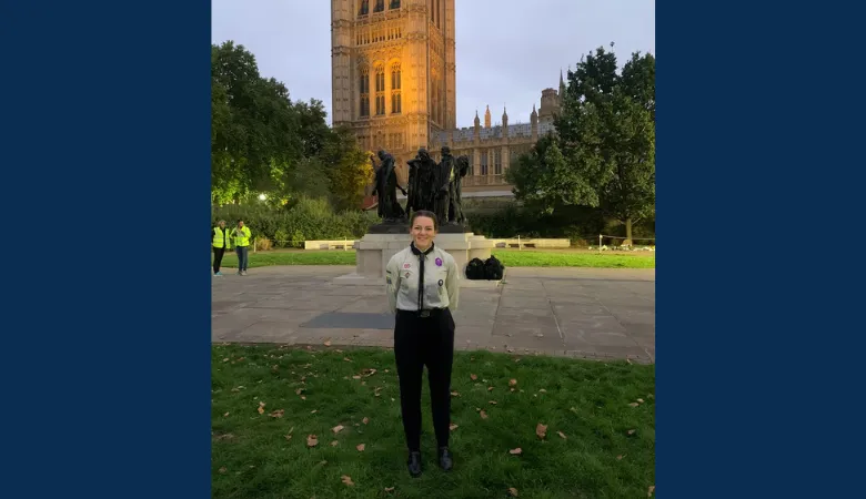 Ninian Schmeising-Barnes in Scouts Uniform at Westminster Abbey