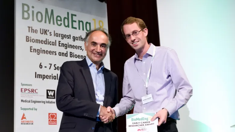 Peter Charlton Wins Early Career Researcher Award at BioMedEng18.