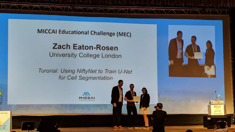 On September 19, Zach Eaton-Rosen, a Researcher at the School of Biomedical Engineering & Imaging Sciences, won the 2018 MICCAI Education Challenge. 