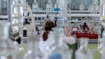  Female scientist in a lab